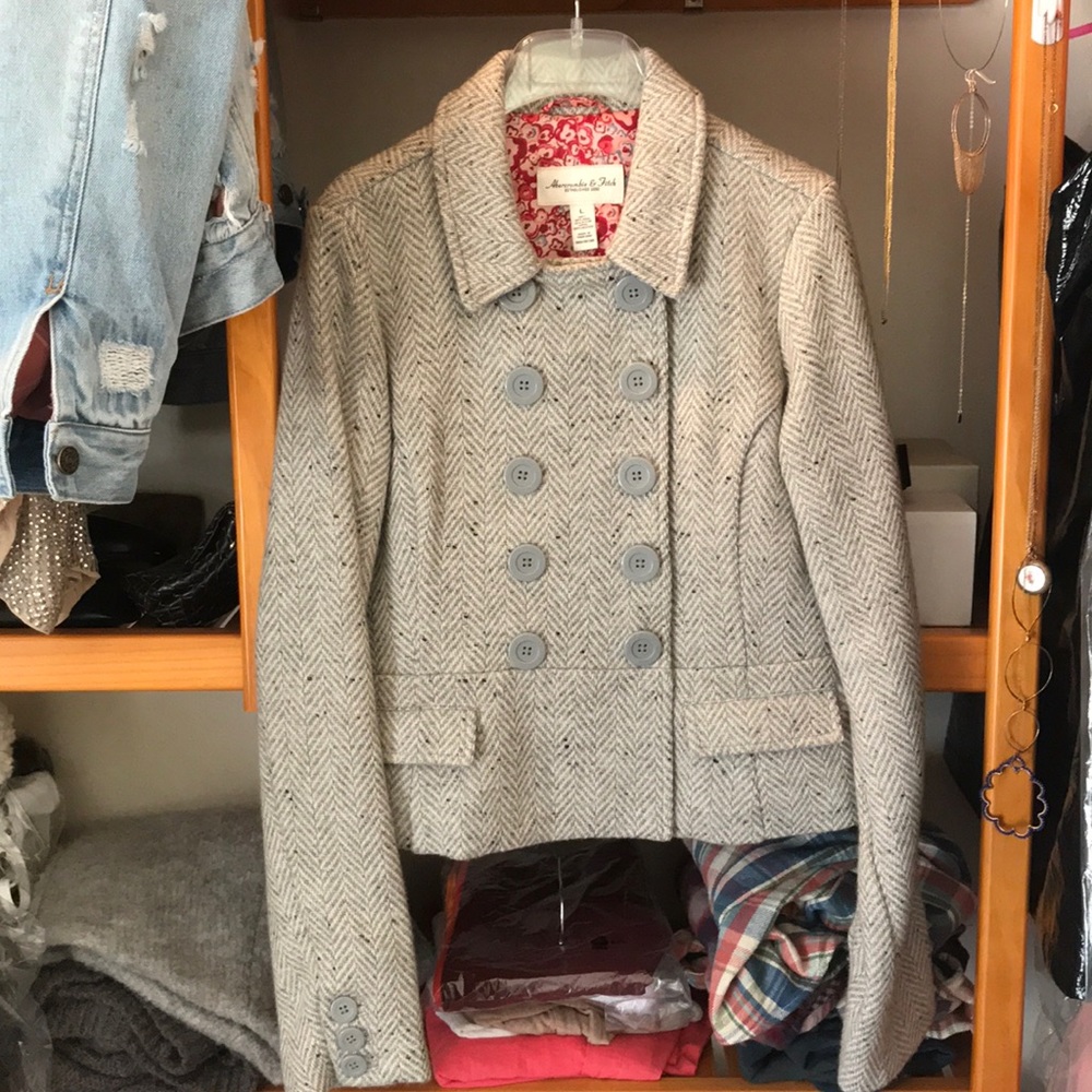 Abercrombie & Fitch herringbone peacoat